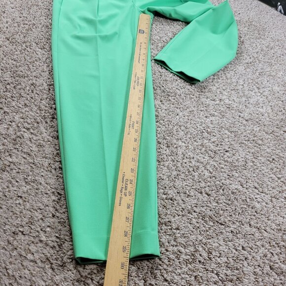 Express Stylist Pants Womens 4 Green Pleated Pant Trouser Tapered Career - Picture 5 of 7
